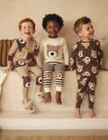 Brown/Cream Snuggle Pyjamas 3 Pack