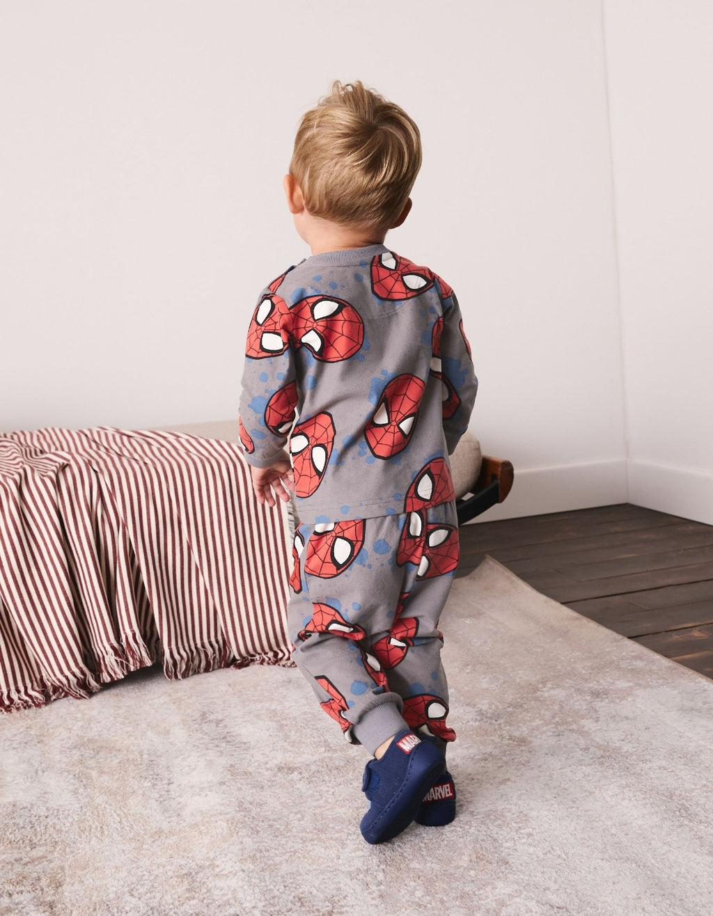 Red/Grey Spiderman Single Cosy Fleece License Pyjamas