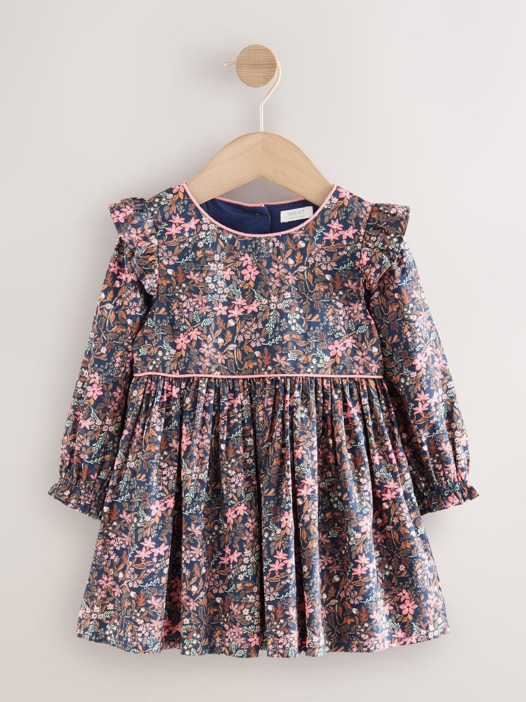 Multi Ditsy Frill Long Sleeve Dress