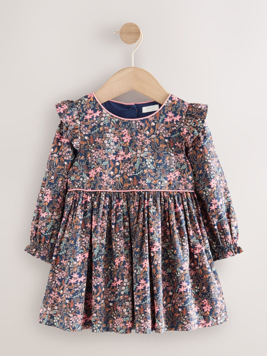 Multi Ditsy Frill Long Sleeve Dress