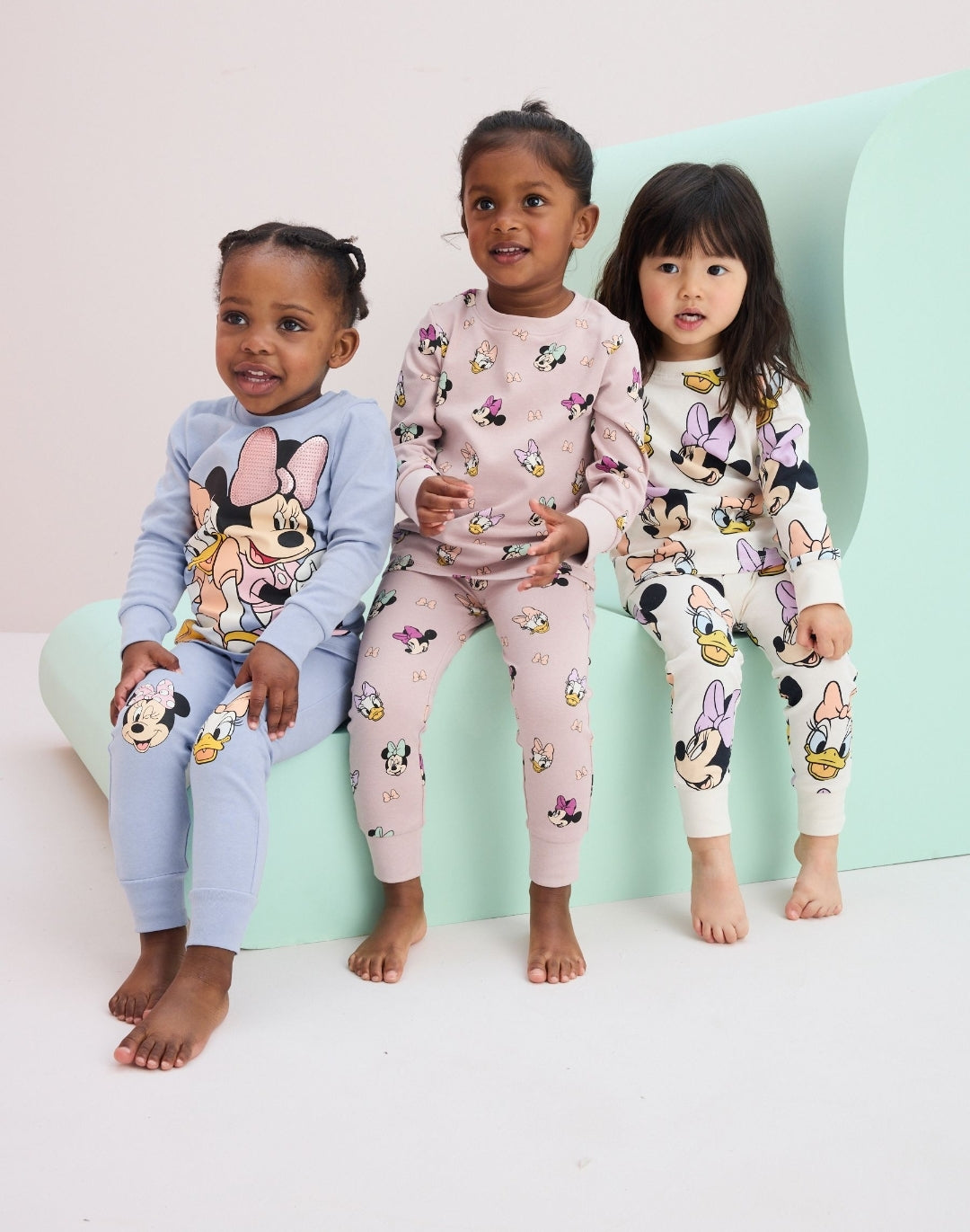 Pink/Blue/White Snuggle Pyjamas 3 Pack