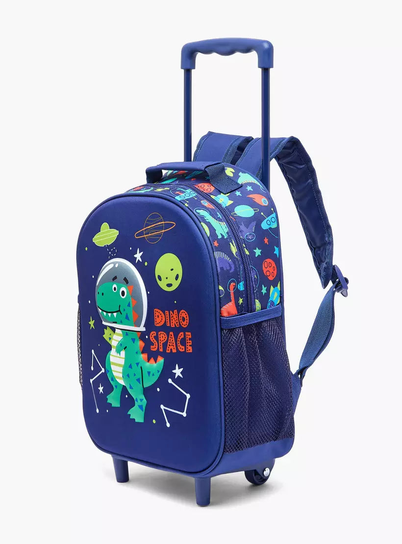 Juniors Dinosaur Print Trolley Bag for set 14 inches