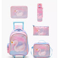 Juniors Swan Print 5-Piece School Trolley Bag Set 16 inches