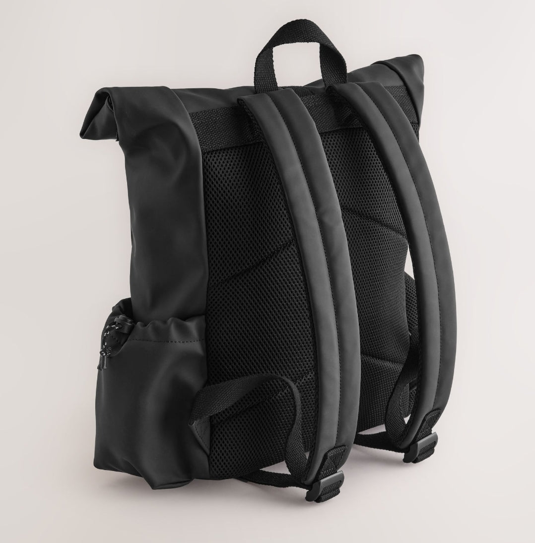 Black Roll Top Backpack