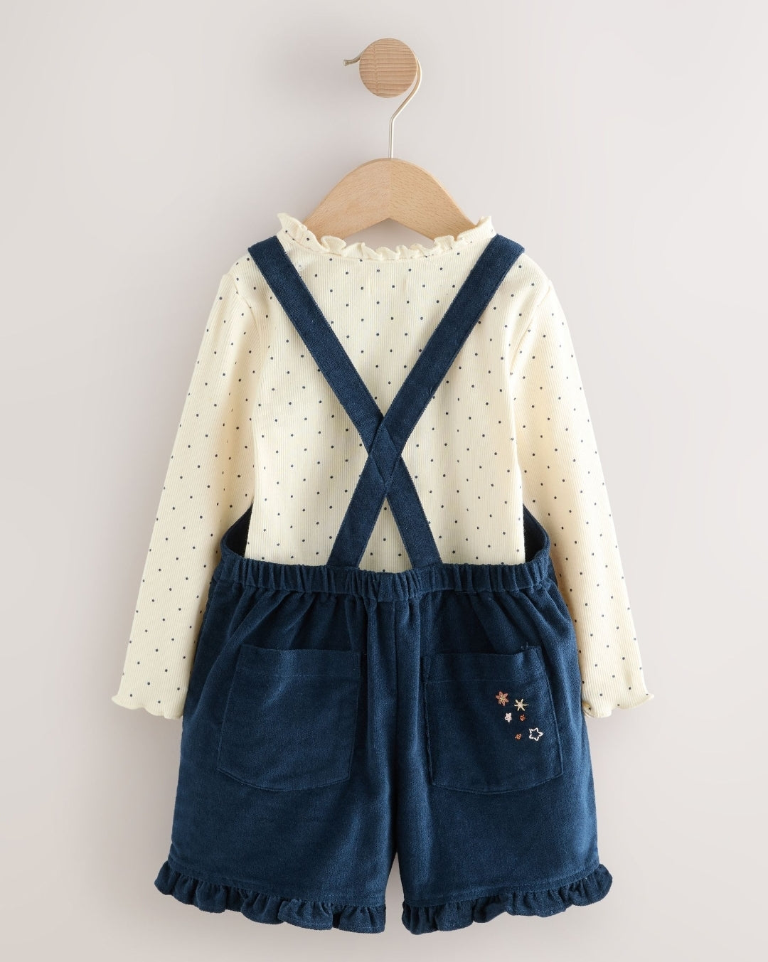 Navy Bunny Corduroy Dungarees
Top and Tights Set