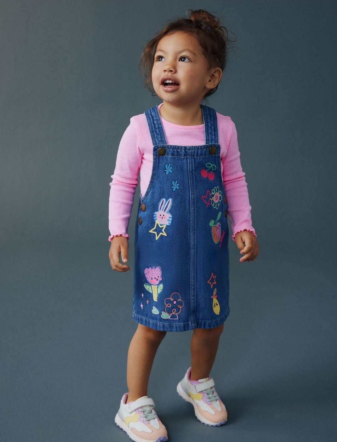 Mid Blue Character Denim Pinafore
Dress