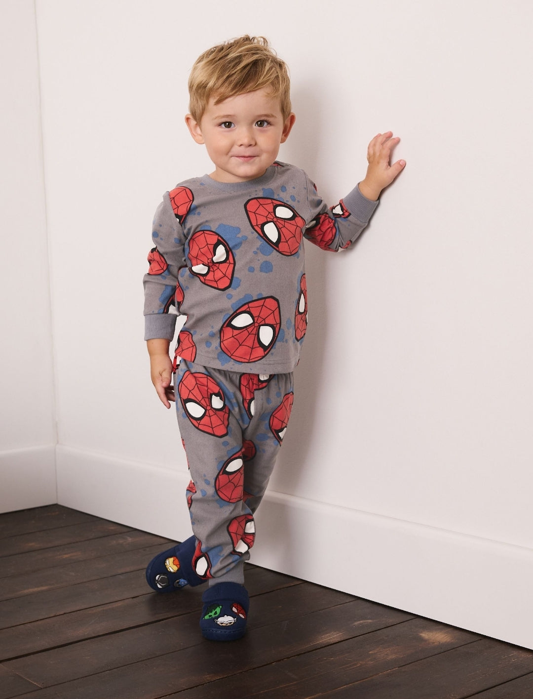 Red/Grey Spiderman Single Cosy Fleece License Pyjamas
