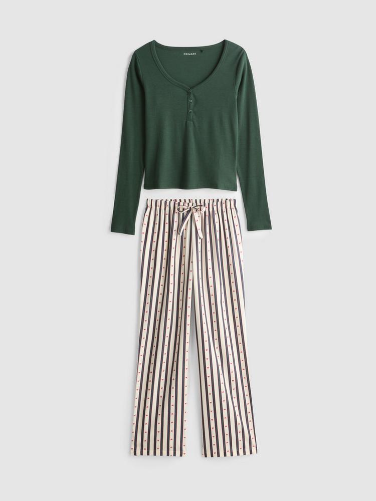 Primark Cotton Henley Flannel Pyjamas