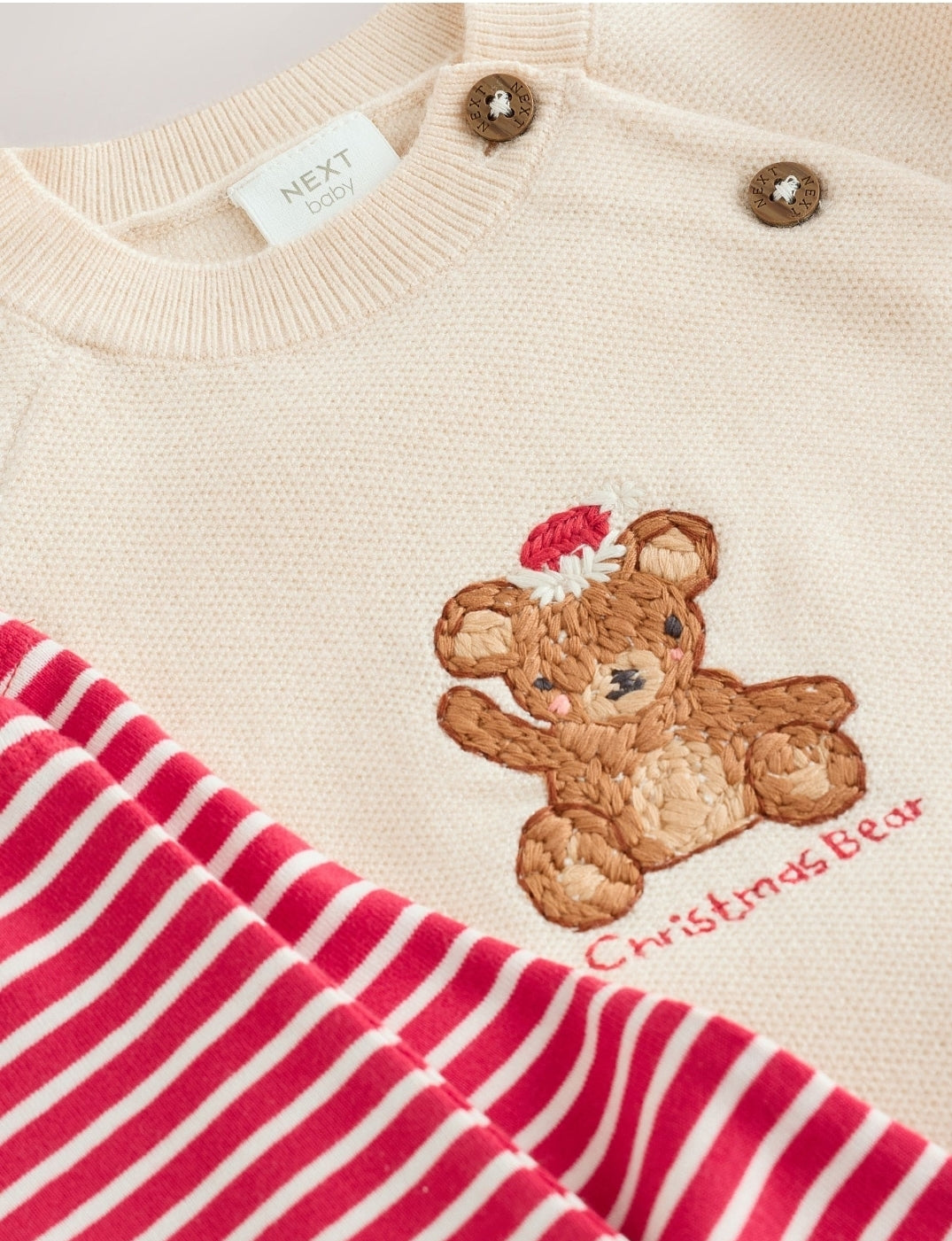 My First Christmas Embroidered
Bear Knitted Jumper and Legging