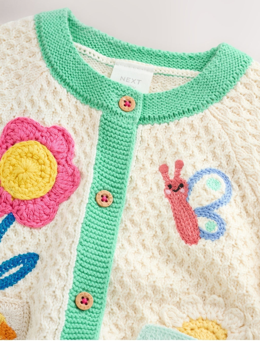 Multi Pastel Crochet Animal Knitted Baby Cardigan