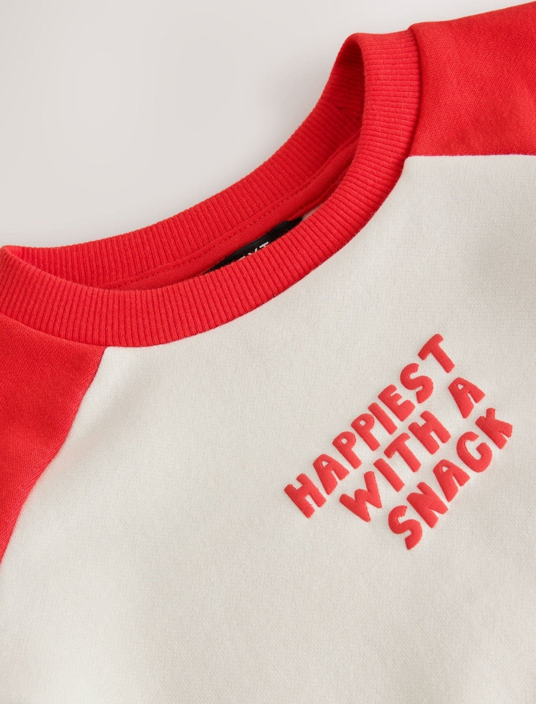 Red/White Happiest WithA Snack Printed Crew Neck Sweat Top