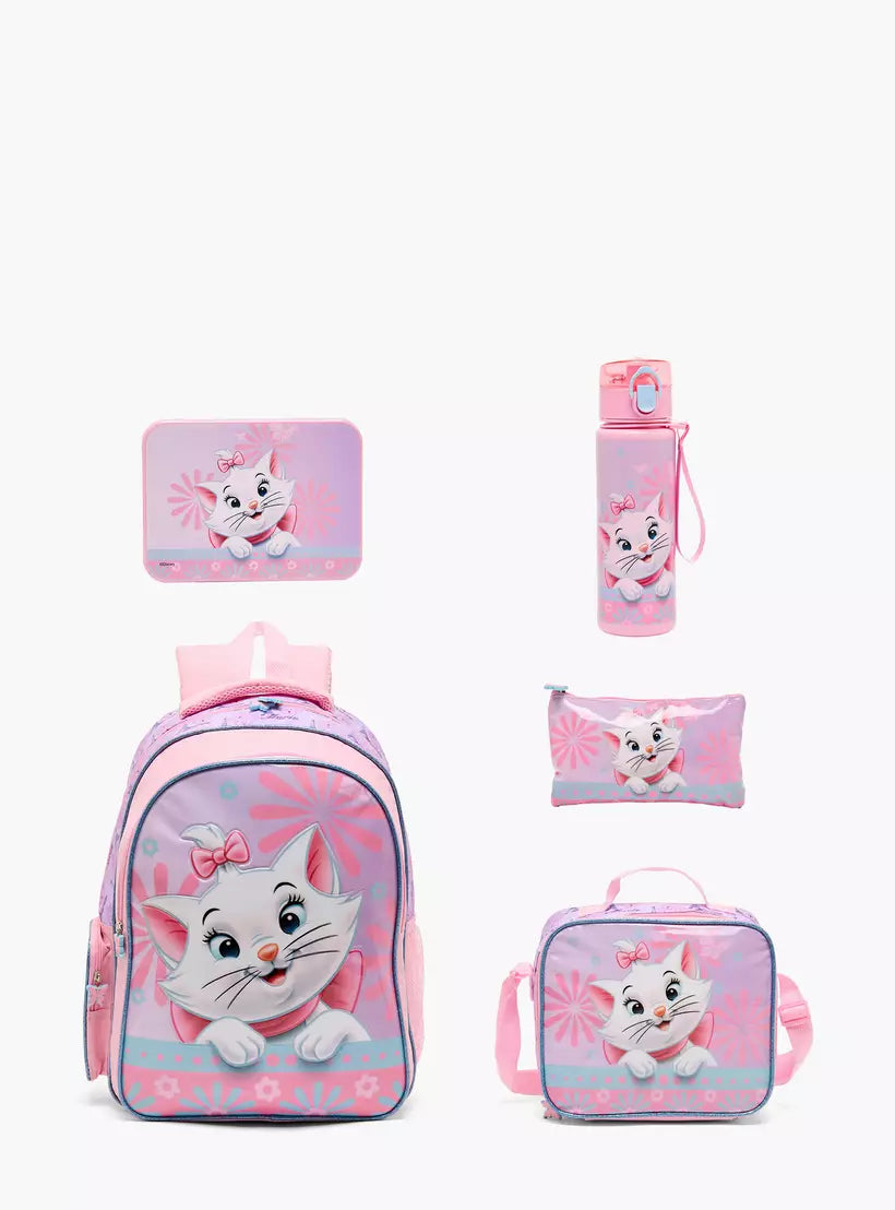Disney Marie Print 5-Piece School Backpack Set 16 inches
