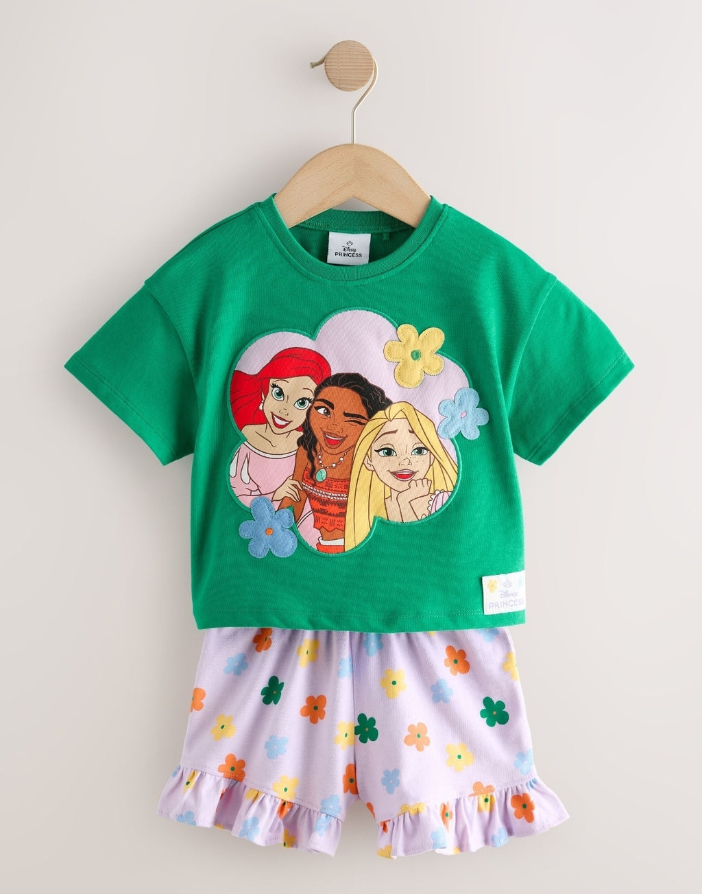Green Disney Princess Shorts Set
