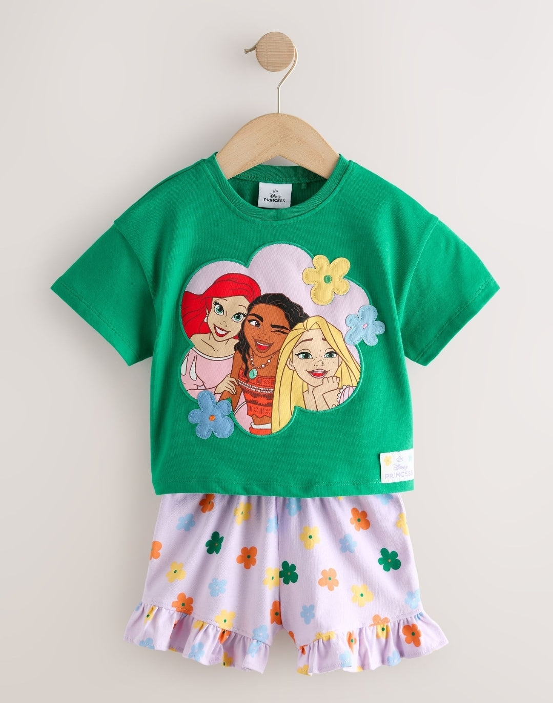 Green Disney Princess Shorts Set