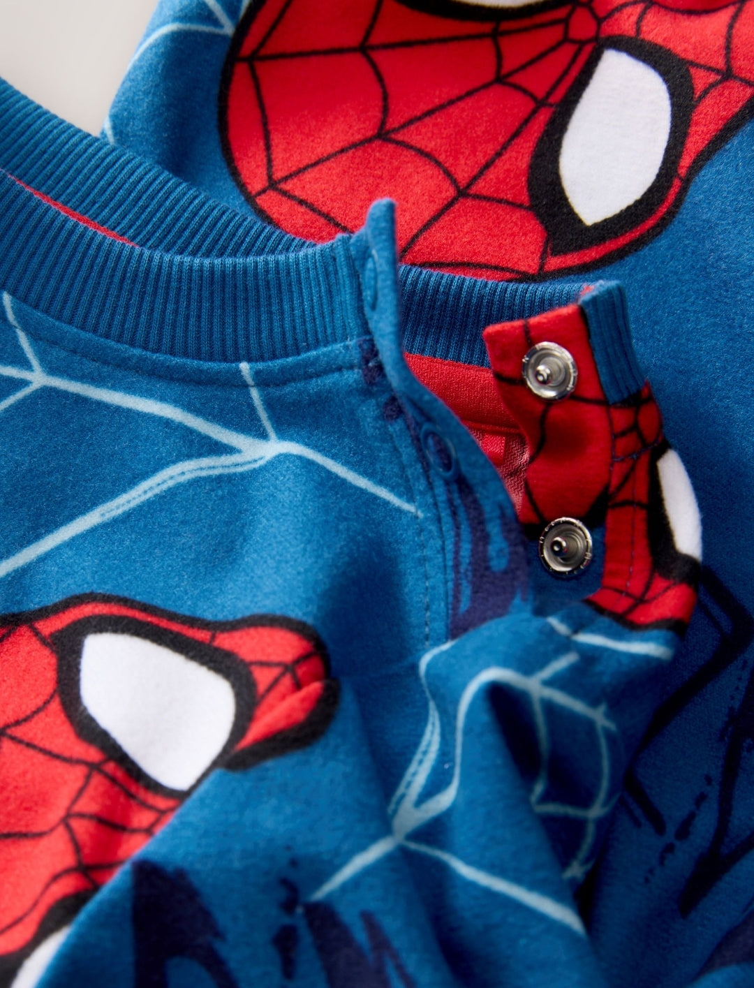 Navy Spiderman Single Cosy Fleece License Pyjamas