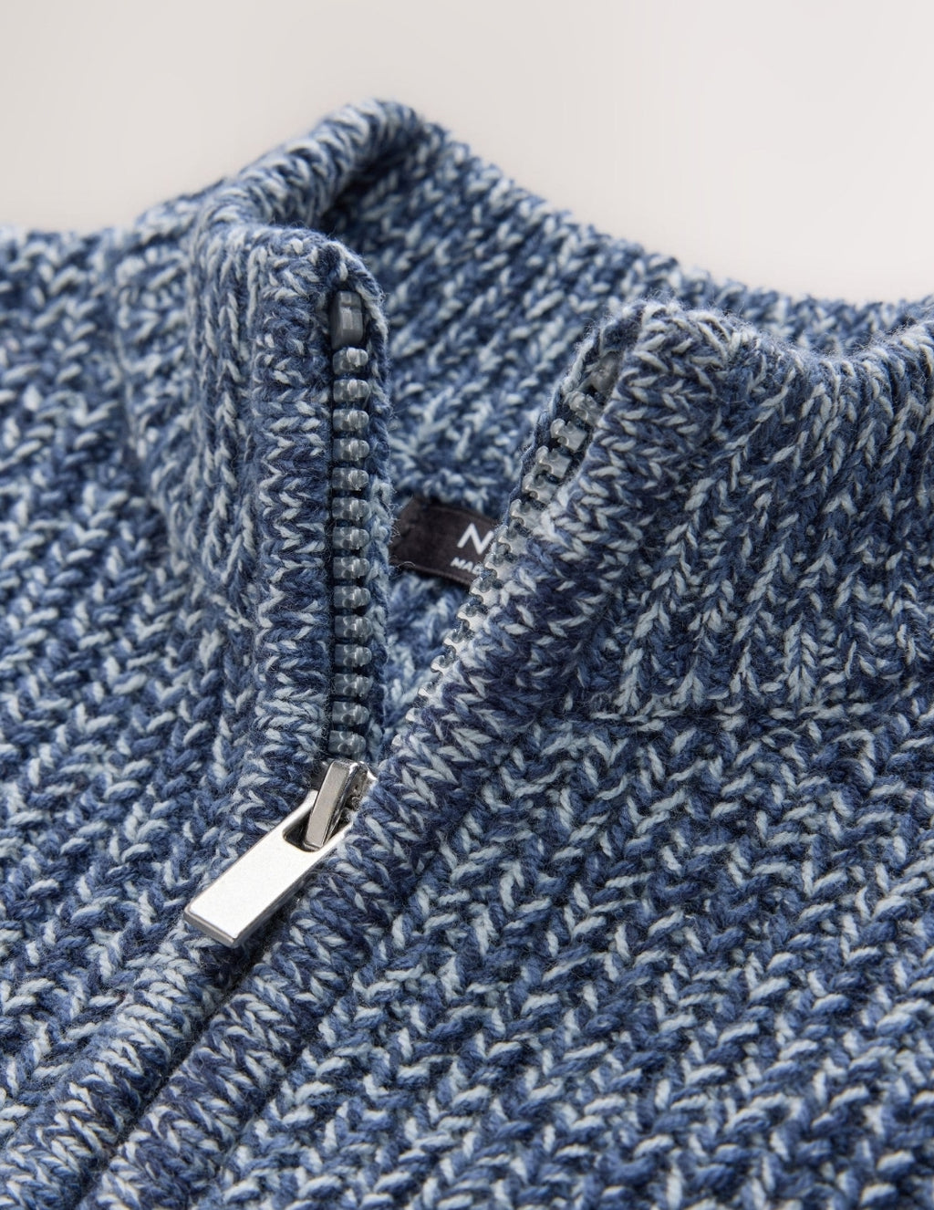 Blue/Navy Zip Neck Knitted Cable
Jumper
