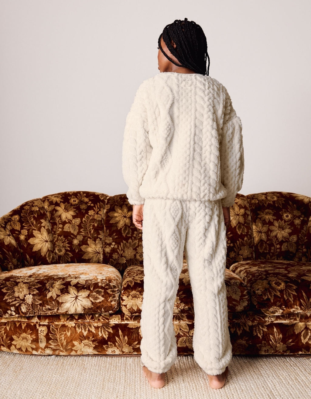 Ecru Cosy Fleece Pyjamas