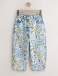 Smiley World Doodle Print Barrel
Leg Jeans