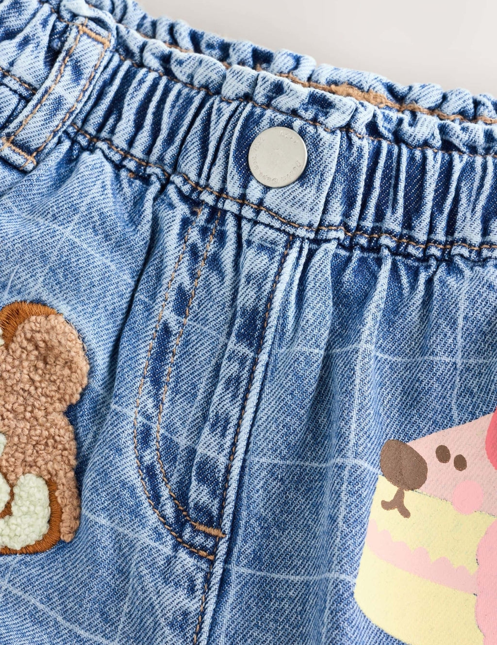 Dog Cake Print Wide Leg Jeans