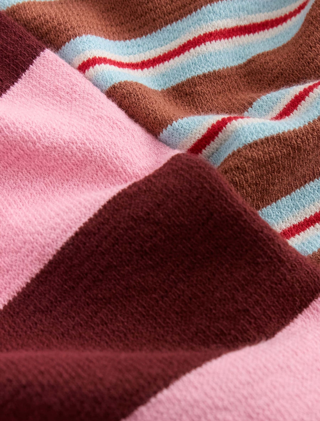Pink/Brown Stripe Long Sleeve Textured Tops 2 Pack