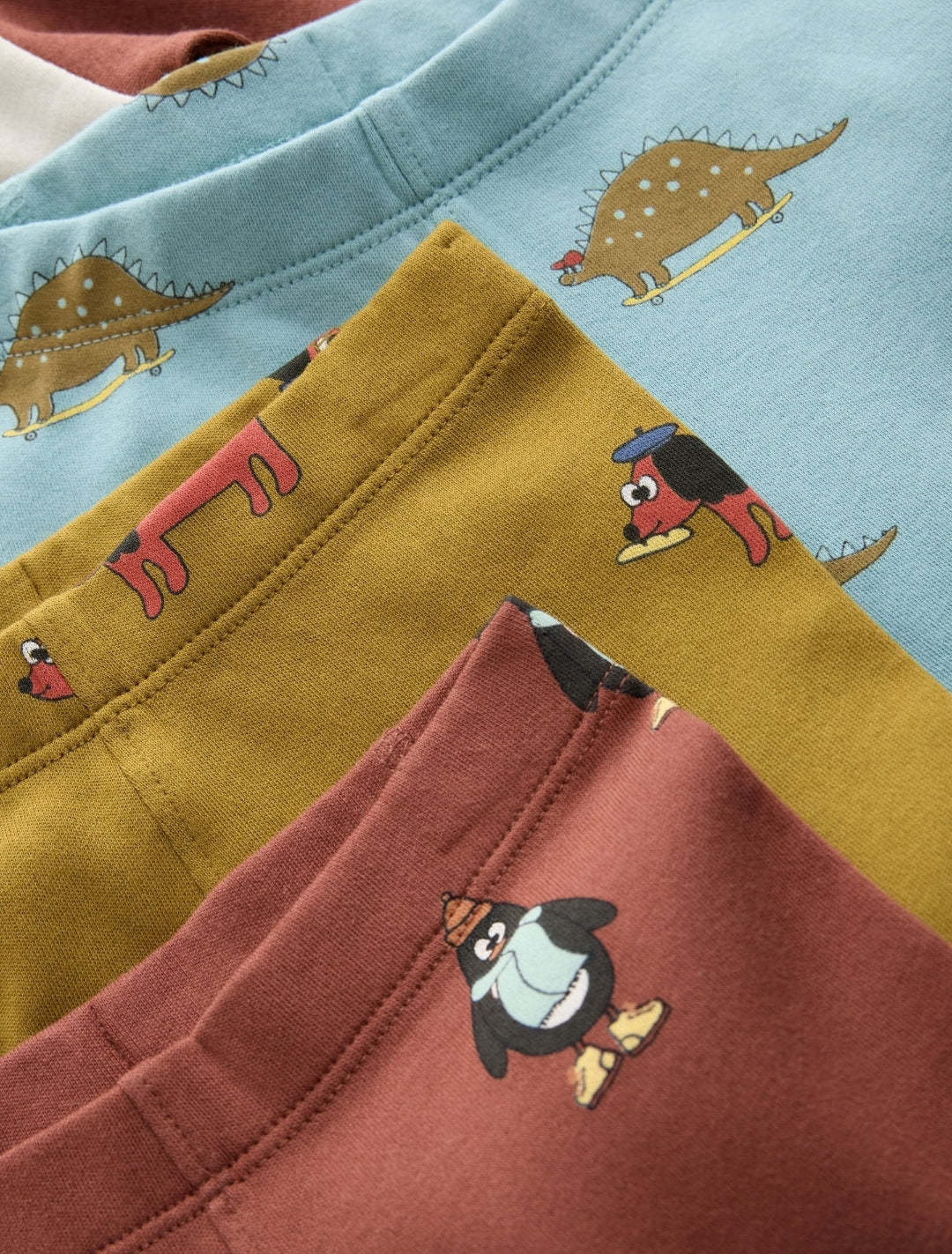Blue/Green Animal Characters Relaxed Snuggle Pyjamas 3 Pack