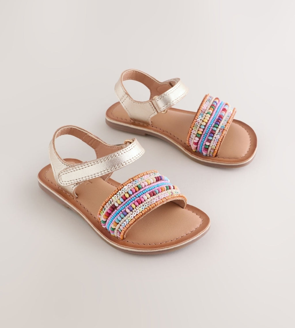 Multi Leather Touch Fastening Sandals