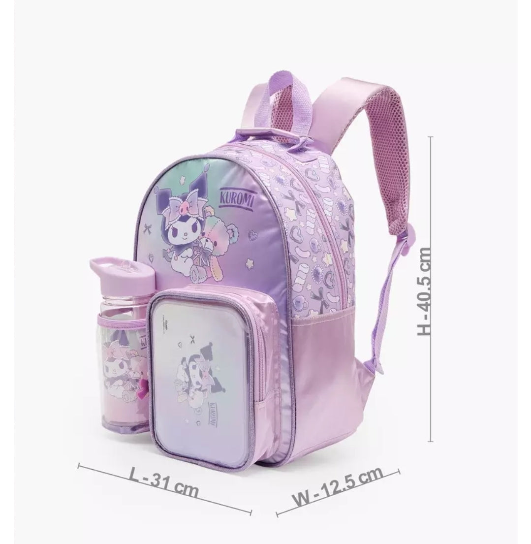 Sanrio Kuromi 3-Piece School Backpack Set 14 inches