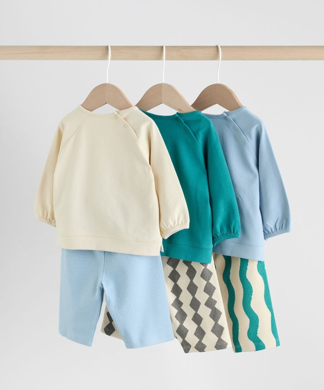 Blue/Green Milk Club Baby Top & Leggings 6 Piece Set