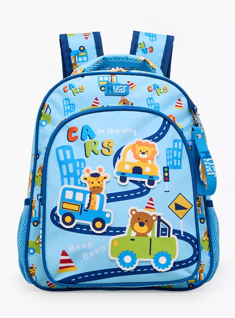 MustTeam Printed Backpack for Boys 12 inches