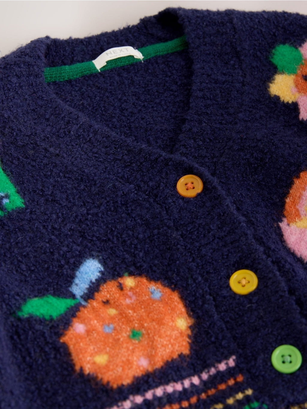 Navy Fun Character V-Neck Cardigan