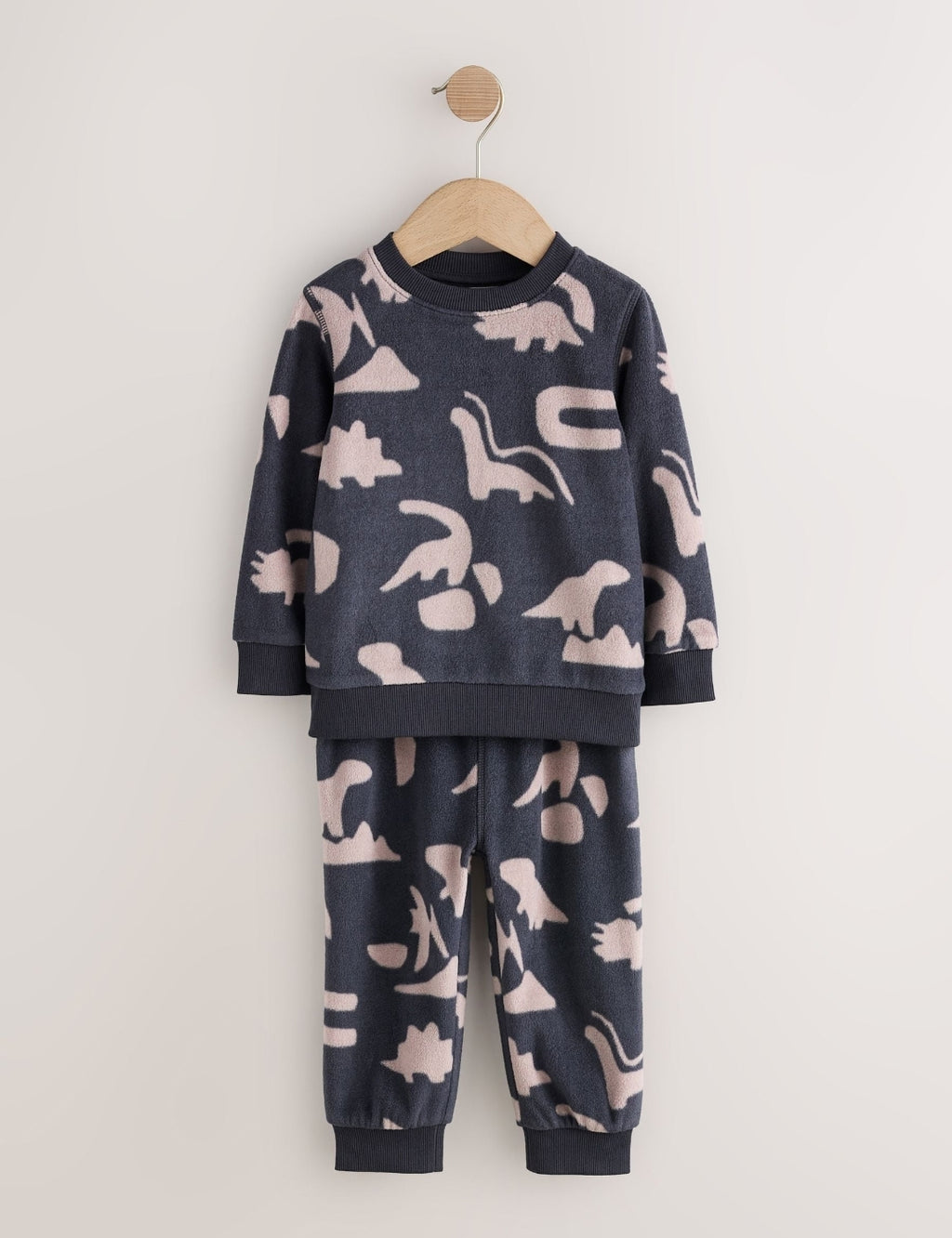 Black/Nude Cosy Fleece Pyjamas 2 Pack