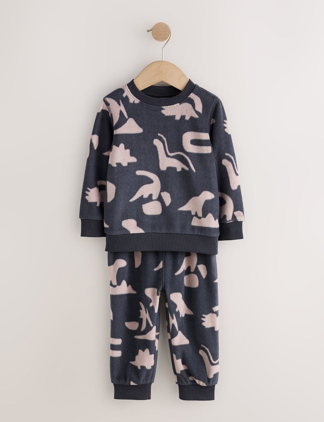 Black/Nude Cosy Fleece Pyjamas 2 Pack