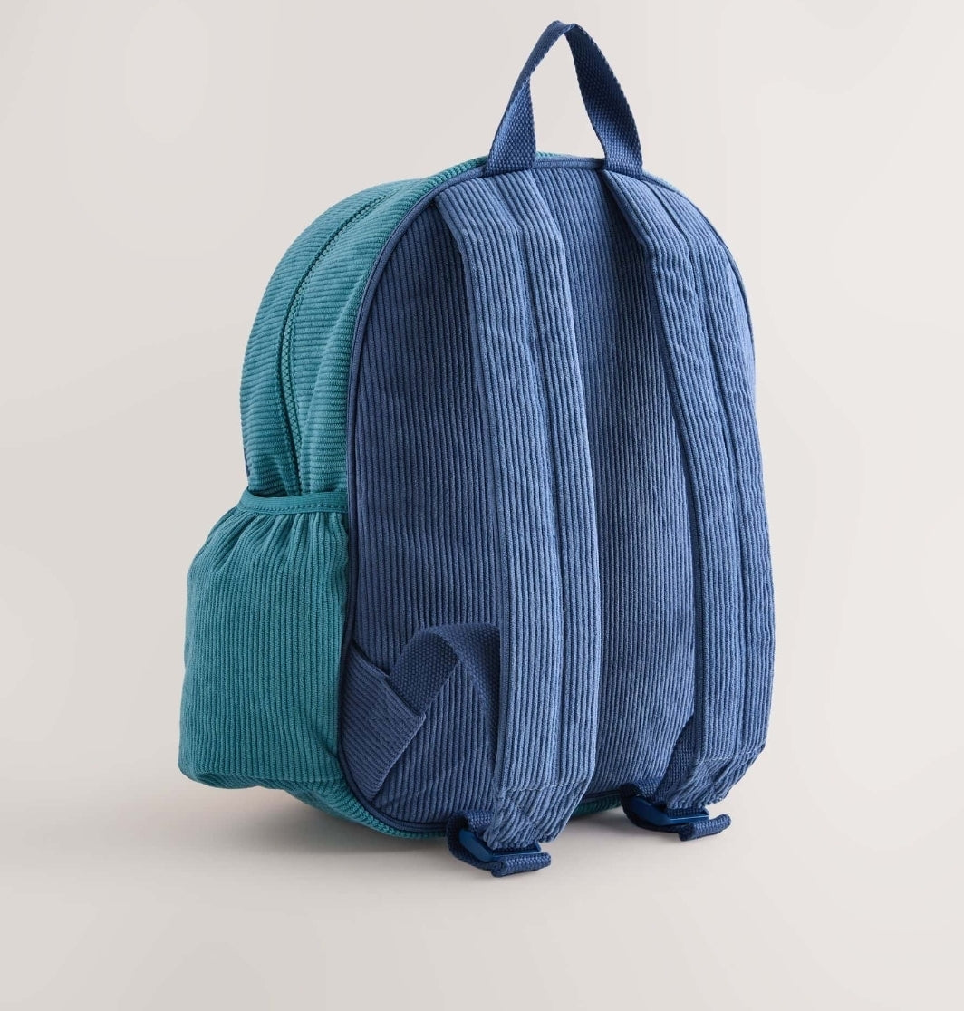 Pastel Colourblock Corduroy Backpack 14 inches