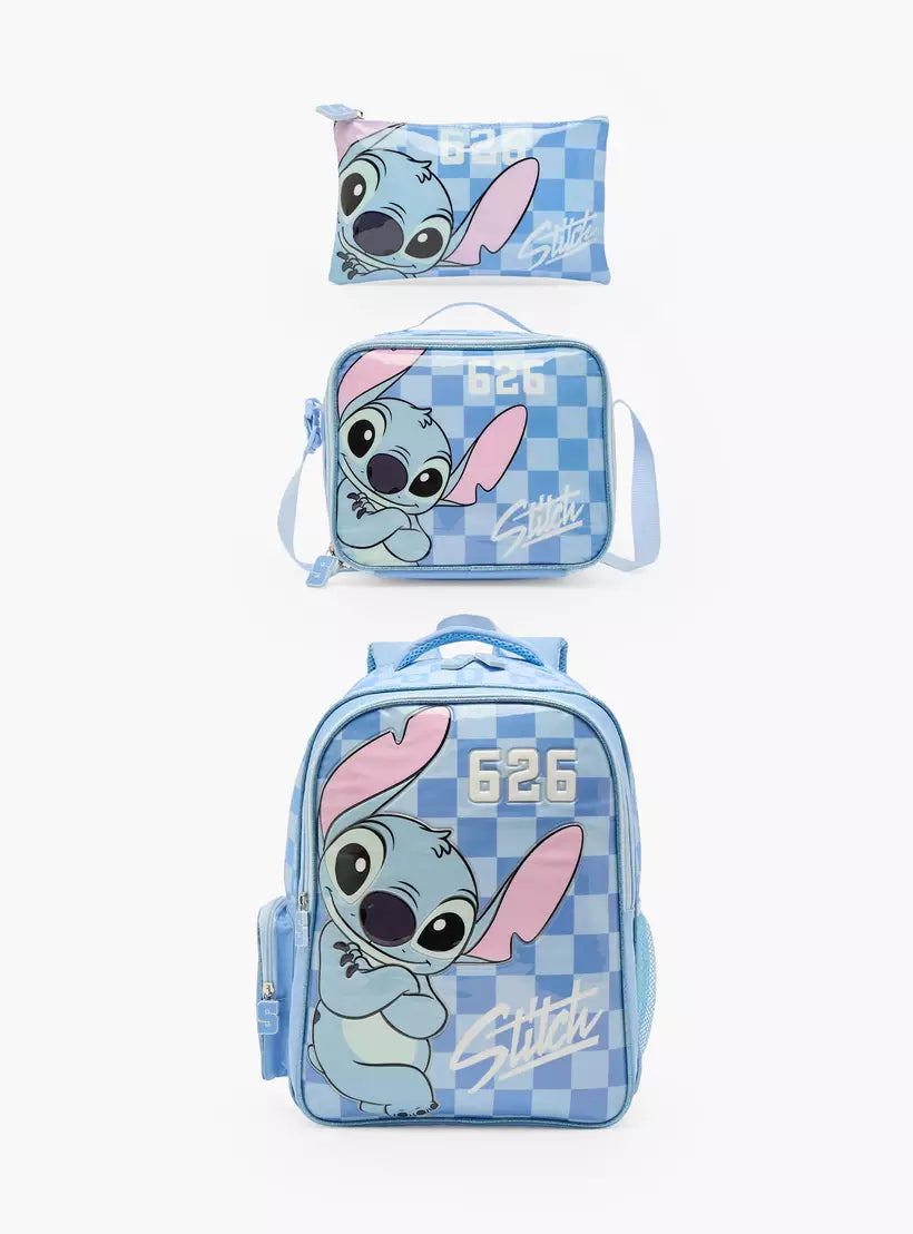 Disney Stitch 3-Piece School Backpack Set  16 inches