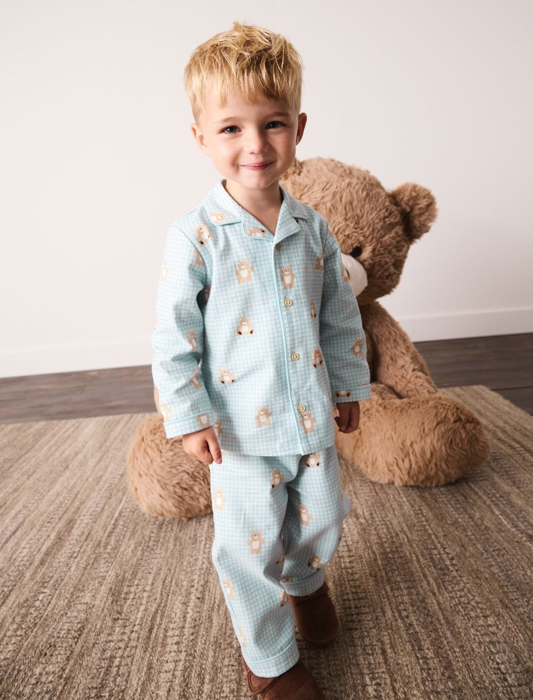Blue/Brown Bear Button Down Pyjamas