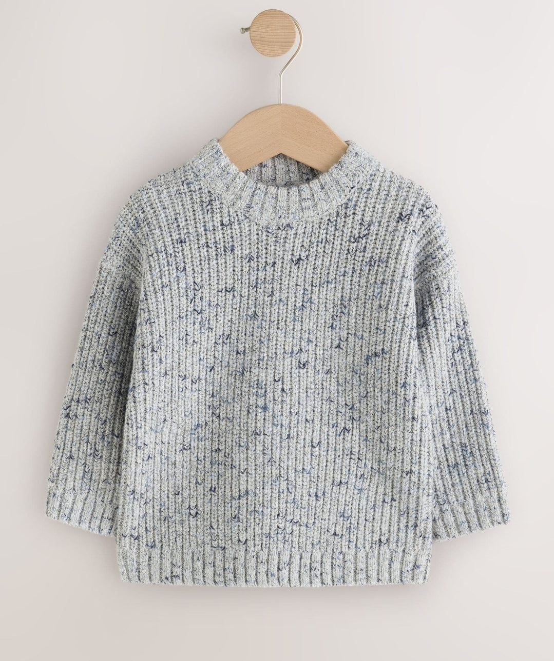 Grey Twist Knitted Crew Neck Jumper
