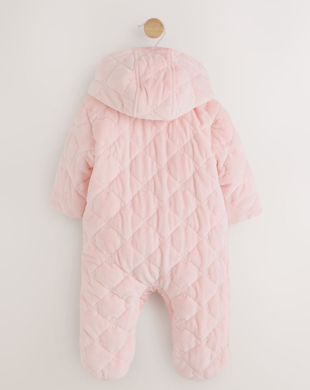 Pink Velour Zip Through Quilted
Baby All-In-One