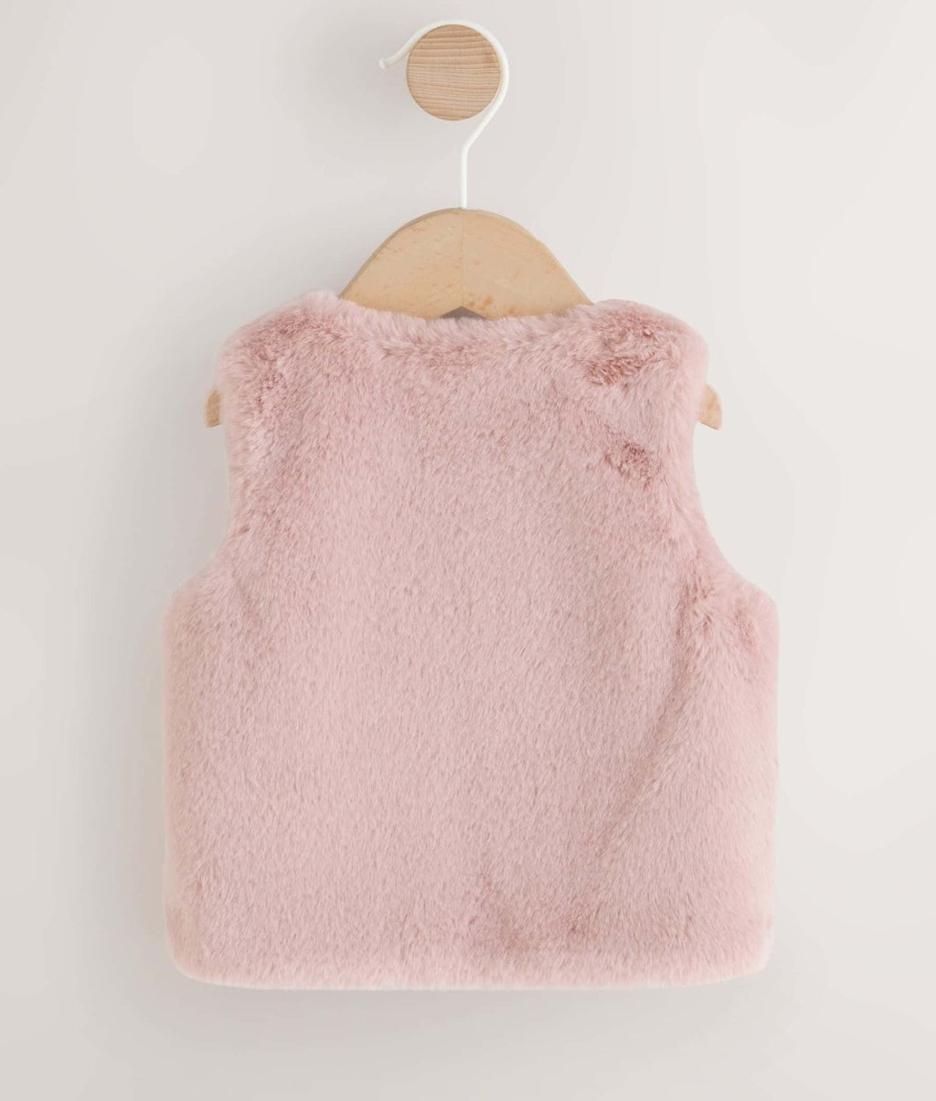 Pink Faux Fur Baby Gilet