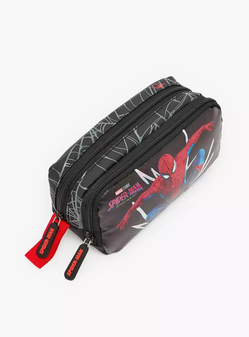 Spider-Man Print Pencil Pouch with 2 Compartments