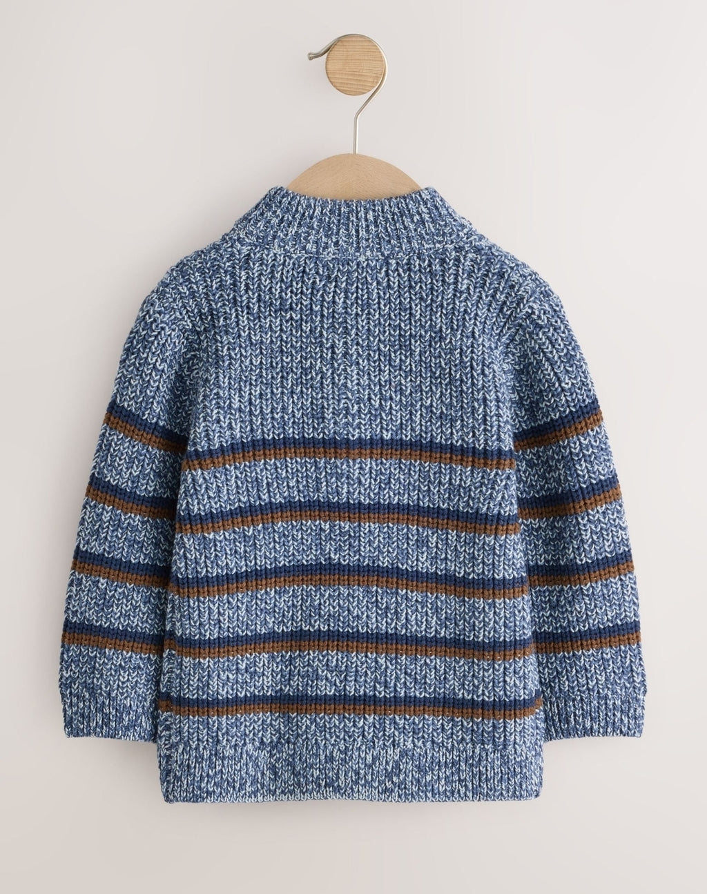 Blue/Navy Zip Neck Knitted Cable
Jumper