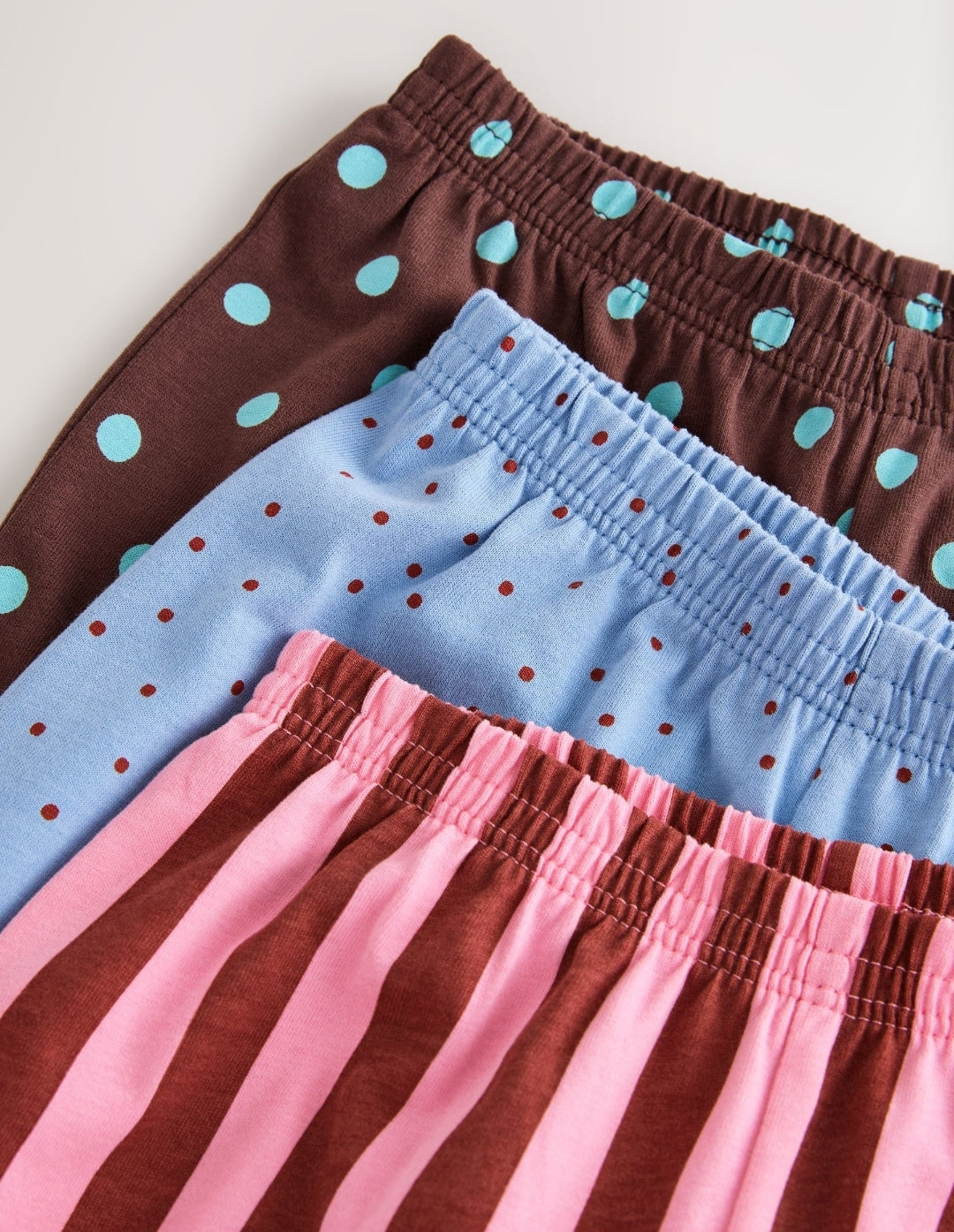 Pink/ Brown Graphic Top Wide Leg Pyjamas 3 Pack