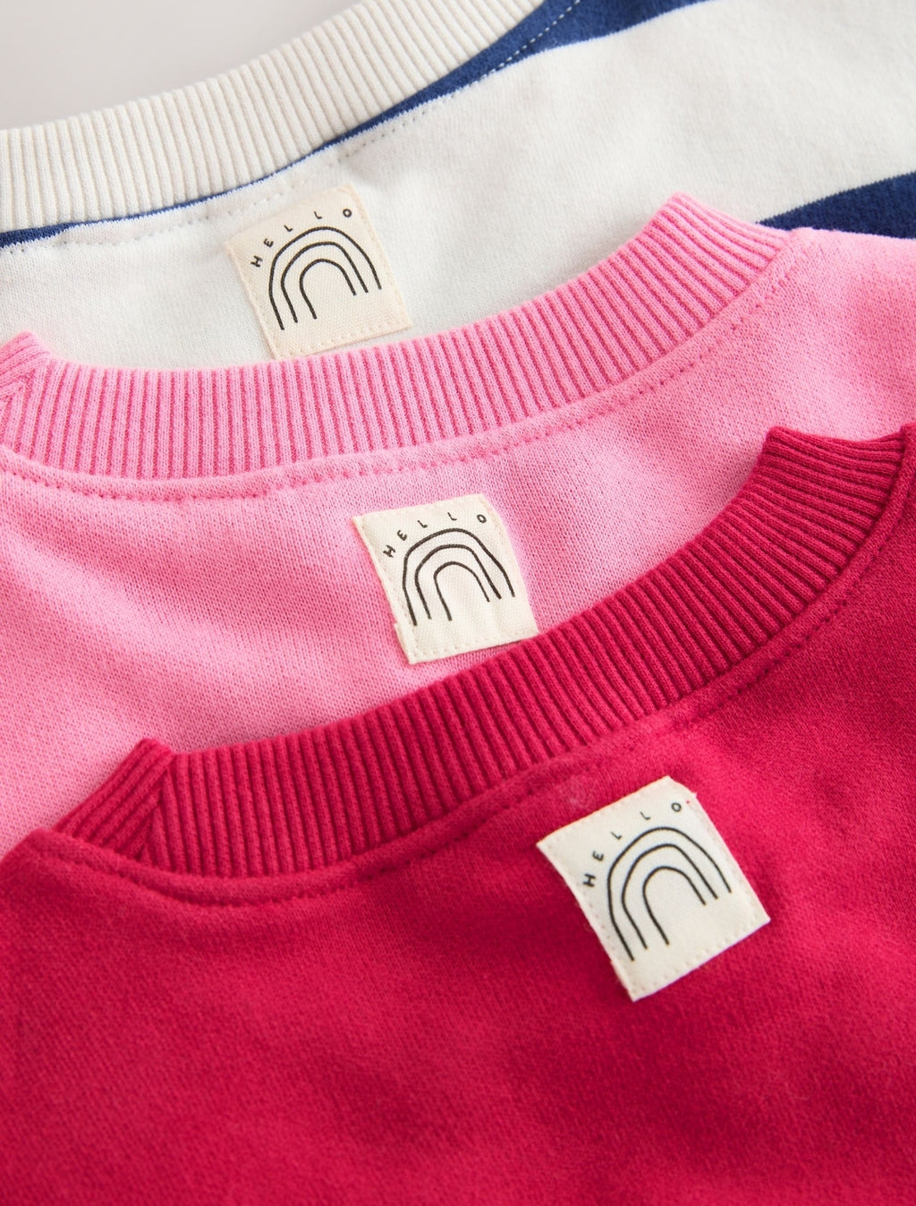 Red /Pink/ Stripe Crew Neck
Sweatshirts 3 Pack