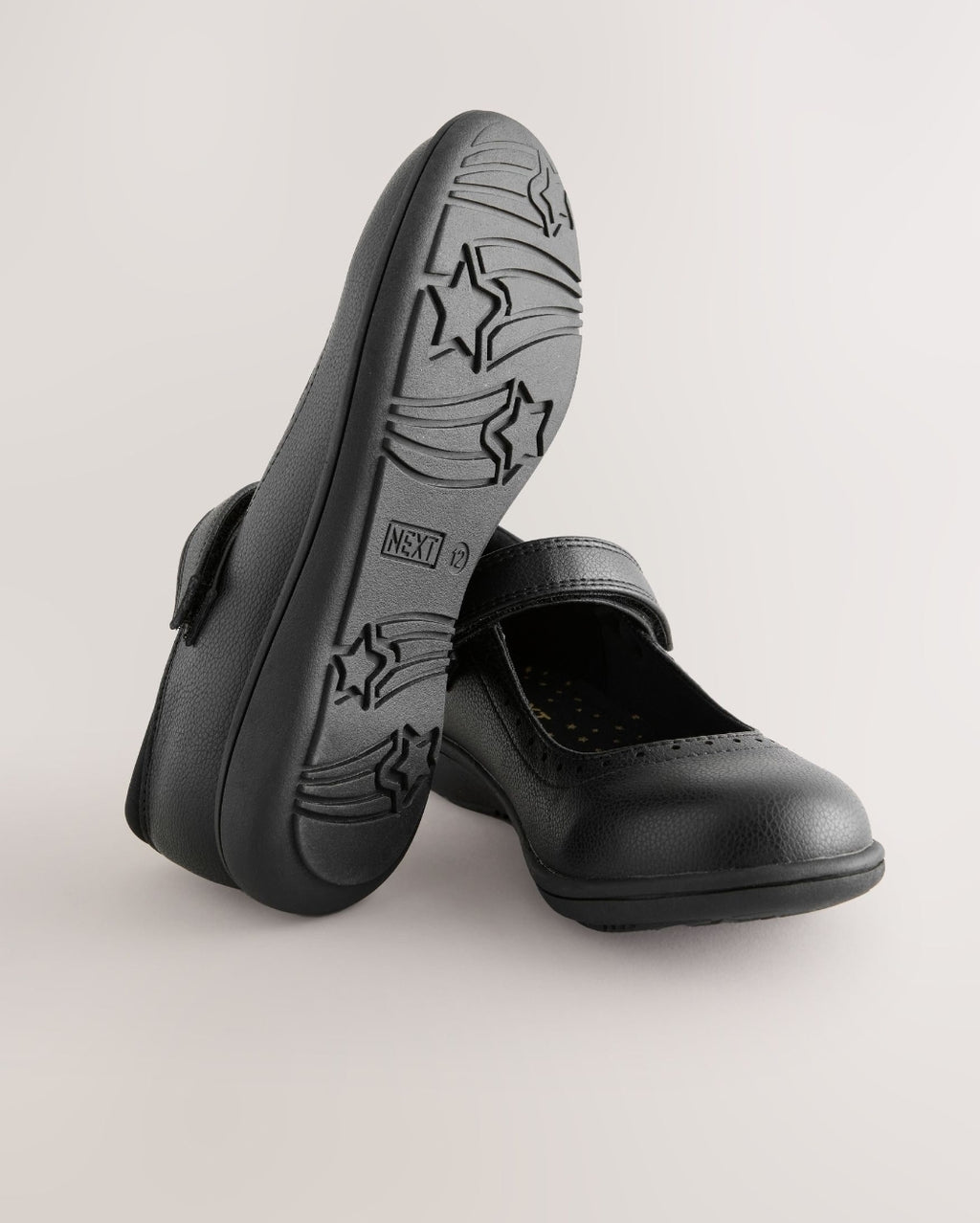 Black Matt Standard Fit (F) School
Brogue Detail Mary Jane Shoes
