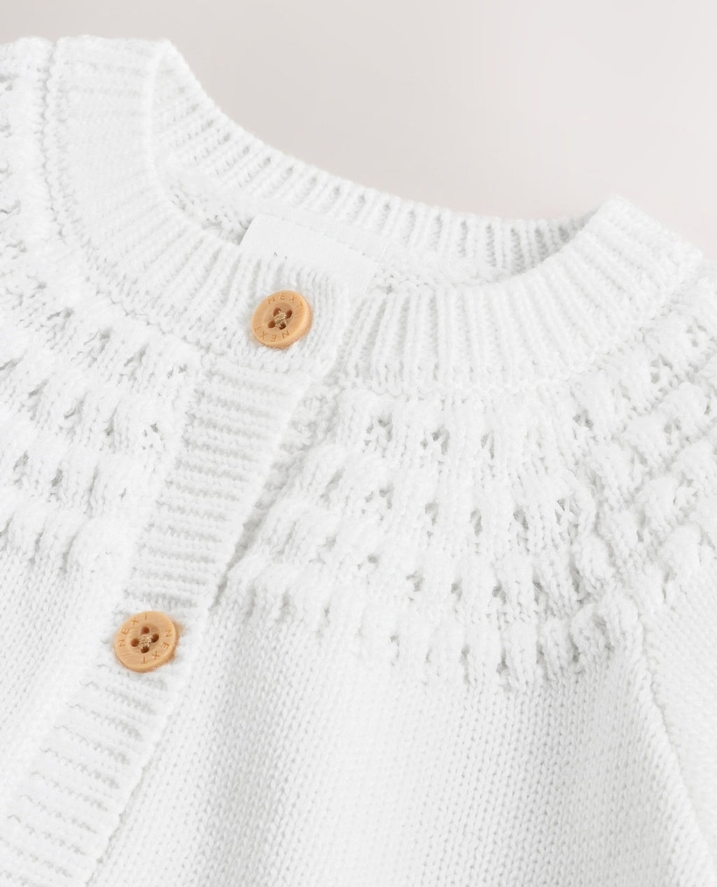 White Heart Pocket Button
Through Baby Cardigan