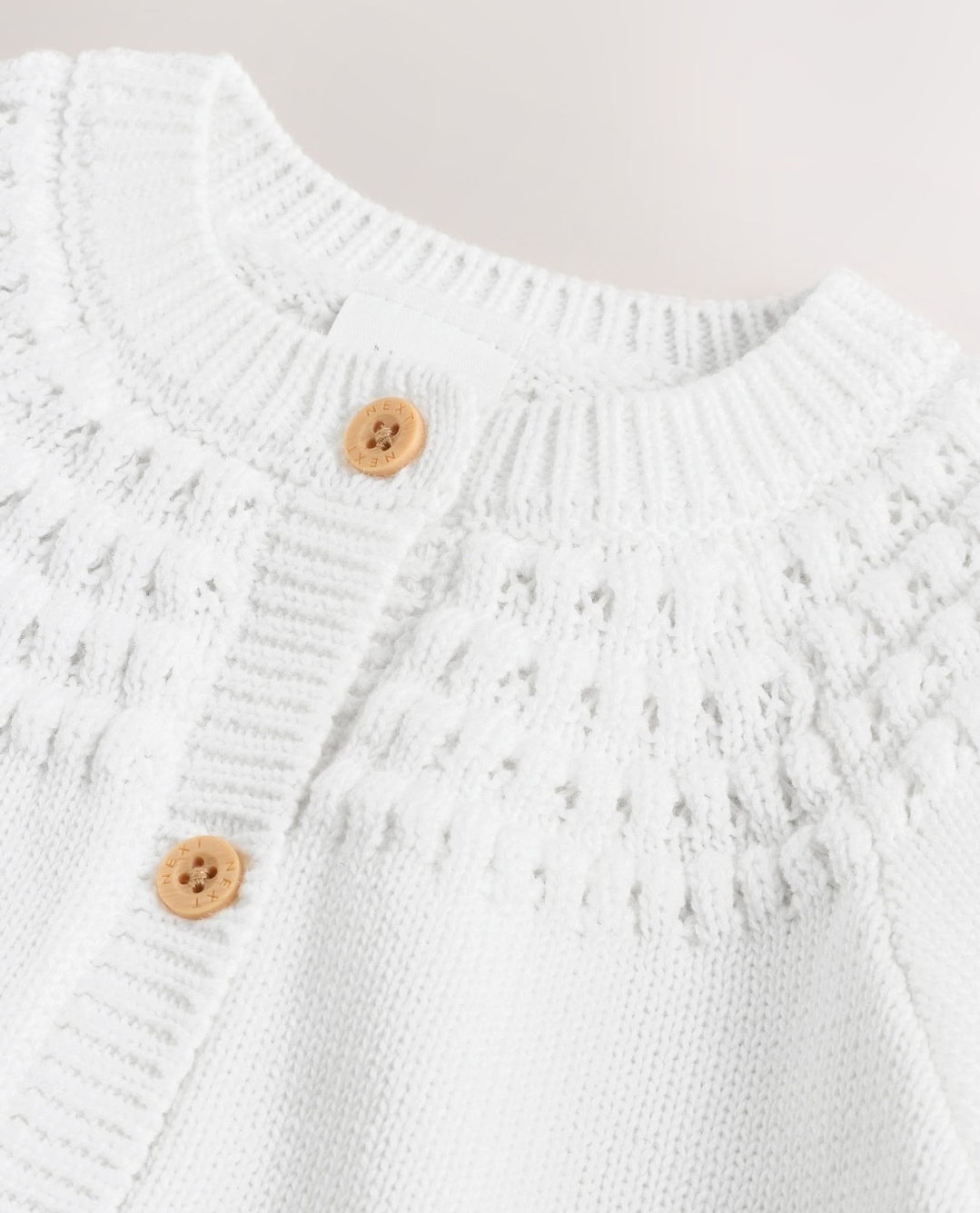 White Heart Pocket Button
Through Baby Cardigan