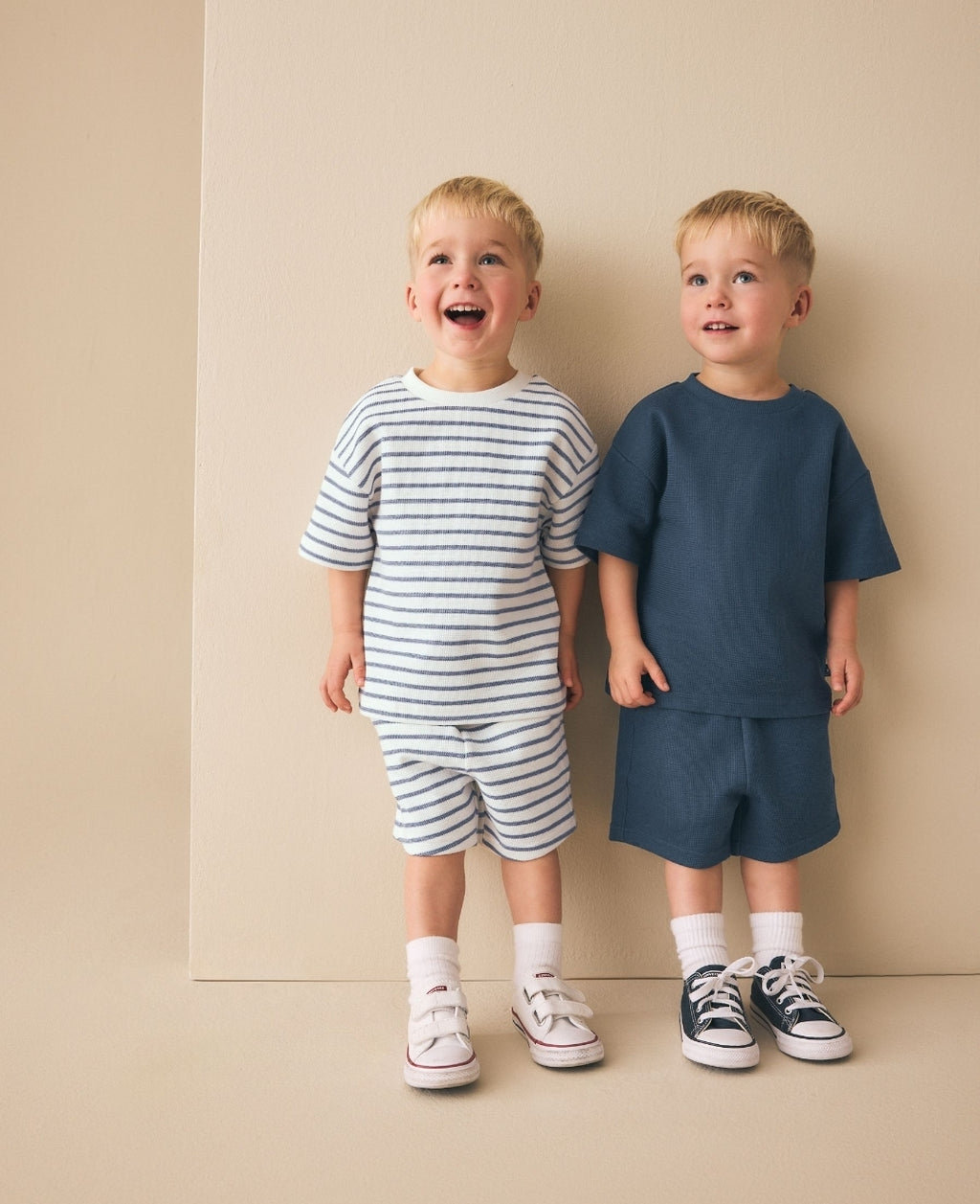 Blue/White Stripe Short Sleeve
T-Shirt and Shorts Set 2 Pack