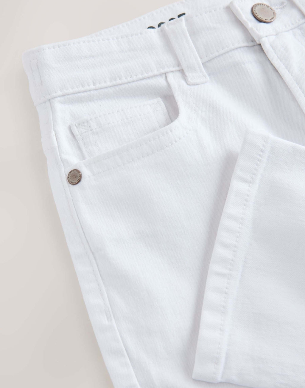 White Loose Fit Stretch Jeans