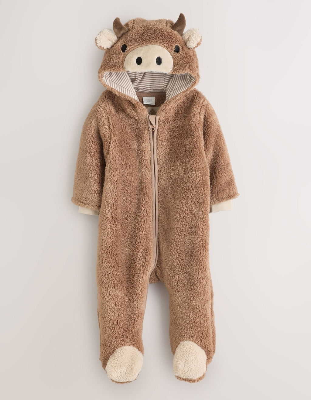 Brown Hamish Hooded Baby
Fleece Pramsuit