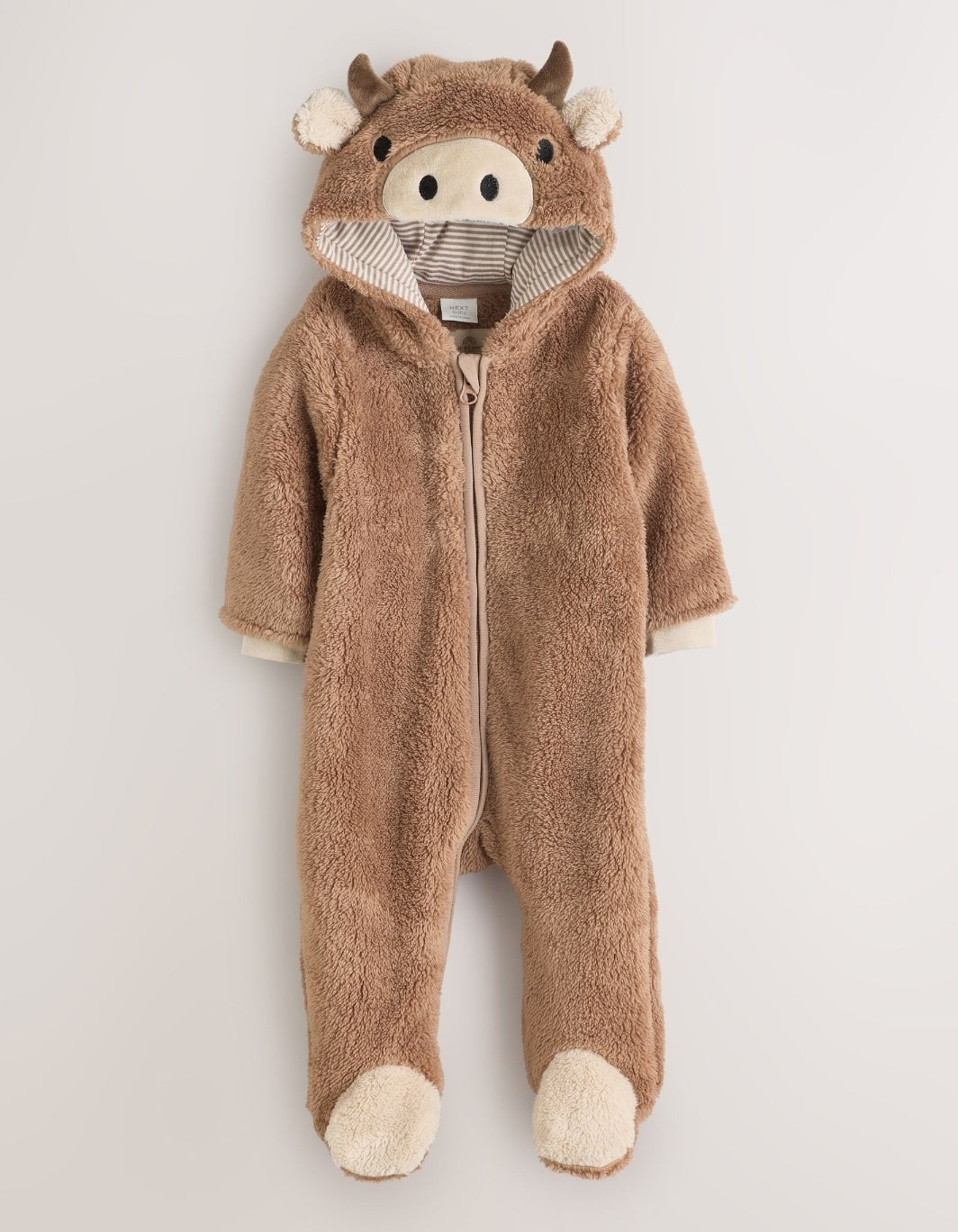 Brown Hamish Hooded Baby
Fleece Pramsuit