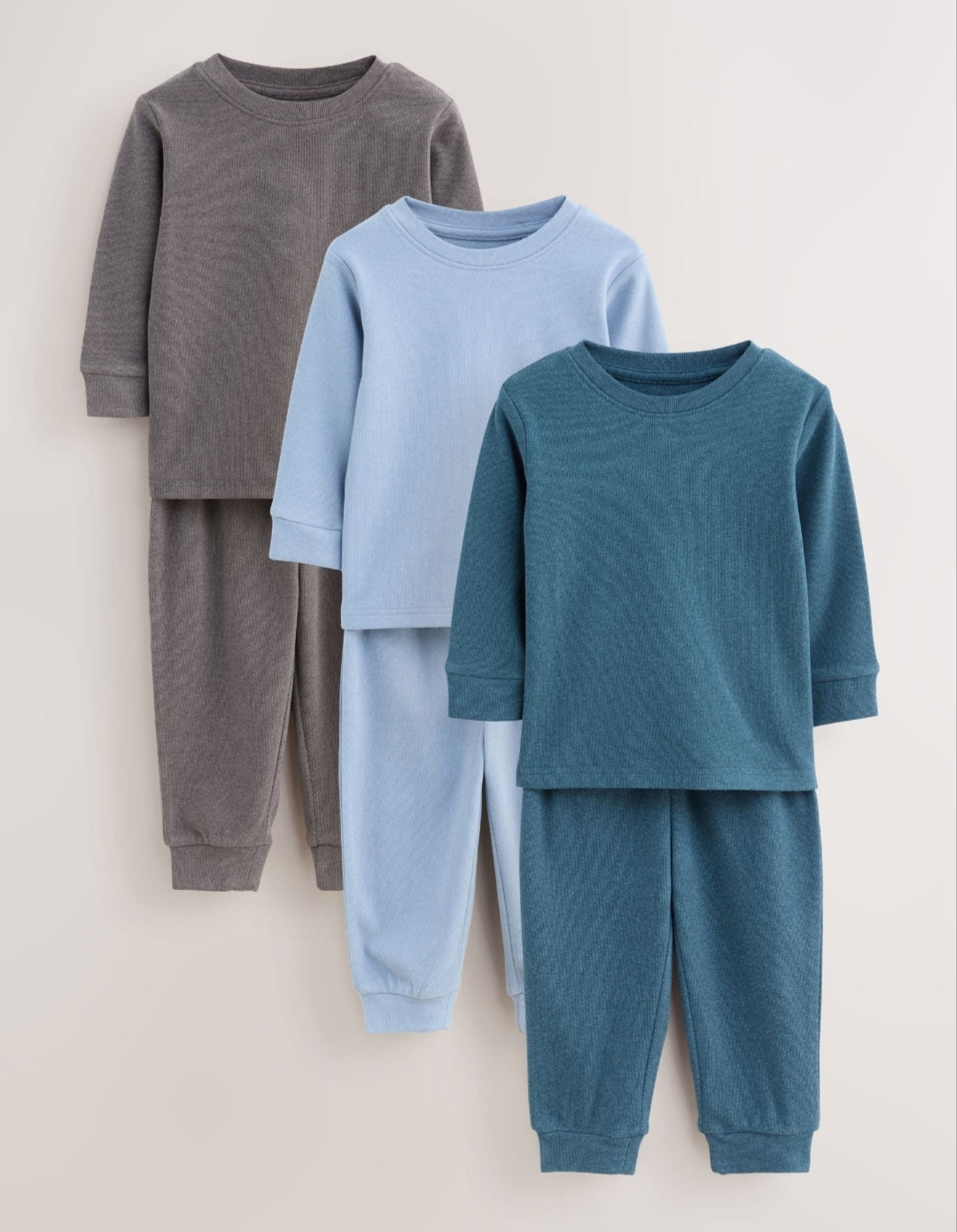 Blue/Navy/GreyCosy Pyjamas 3Pack